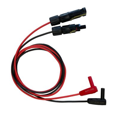 FIDL1-PV1500V | Jeu de cordons de mesure PV type MC4, 1500 V CAT III DC, Lg 100 cm, fiche banane mâle coudée 4 mm, Rouge+Noir