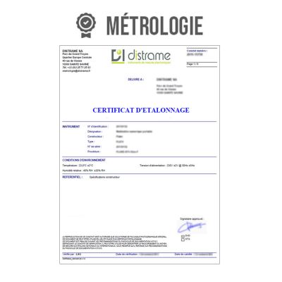 PE-FI309 | Certificat d'étalonnage pour thermomètre numérique FI 309 