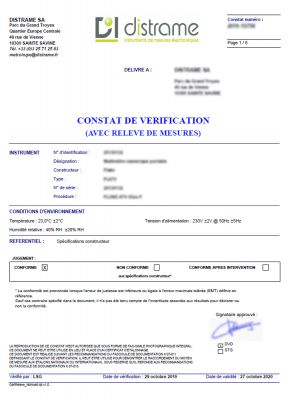 PR-FLK-TIS20PLUS-9HZ | Constat de vérification avec relevé de mesures pour caméra infrarouge 