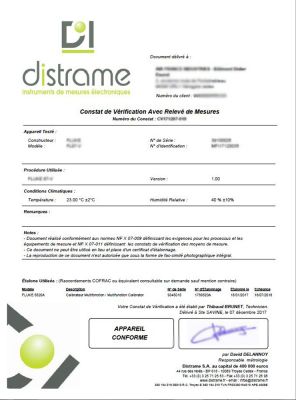 PR-33521B | Constat de vérification avec relevé de mesures pour générateur 33521B 