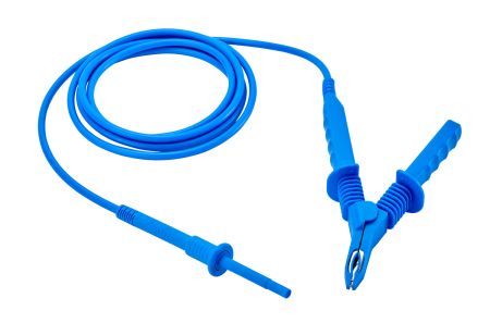 P01295521 | Cordon 15kV avec pince croco HT bleue, longueur 8m 