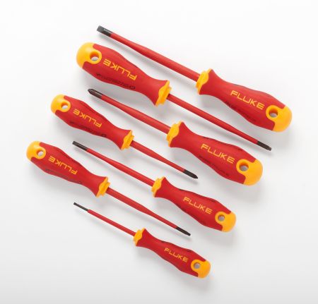 IKSC7 | Kit 7 tournevis isolés 1000 V 1000 V, (3 plats + 2 Phillips + 2 carrés) 