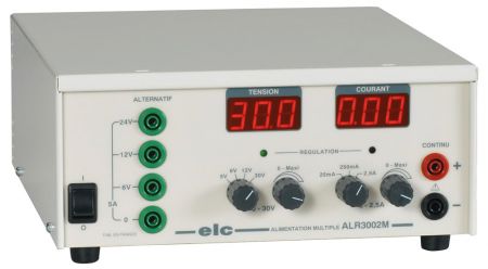 ALR3002M | Alimentation numérique mixte 2 voies, 30 V / 2,5 A (DC), 24 V / 5 A (AC), puissance 120 W