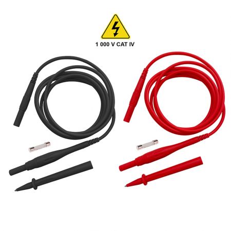 DIS-KIT1-CATIV | Cordons de mesure et pointes de touche 1 000 V CAT IV avec fusibles HPC intégrés 