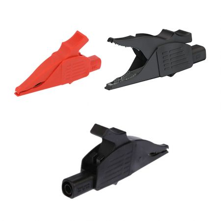 DIS-KIT2-CATIV | Jeu de pinces crocodiles enfichables 4 mm, 600 V CAT IV, 1000 V CAT III, 19 A 