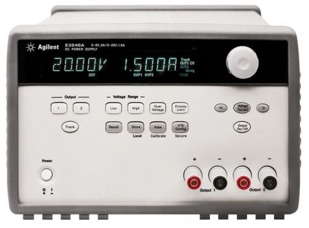 E3646A | Alimentation numérique 2 voies programmables double gamme, 8 V / 3 A ou 20 V / 1,5 A, puissance 60 W