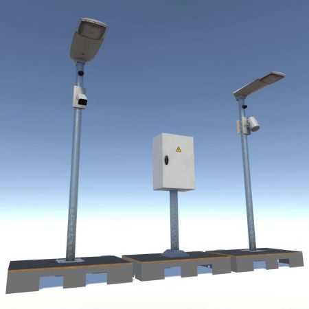 ECLAIRAGE-CONNECTE | Eclairage connecté 2 lampadaires LED Dali et armoire électrique 