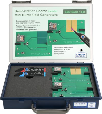 EMC-BASIC-1-SET | Cartes imprimées de démonstration CEM avec avec générateurs de salves d'impulsions