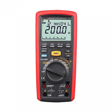 FI716CI | Multimètre et Contrôleur d'isolement numérique 200 GΩ, tension d'essai jusqu'à 1 000V avec fonctions PI, DAR