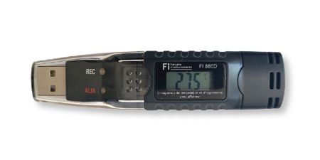 FI88ED | Enregistreur de température et d'humidité avec afficheur, format clé USB 