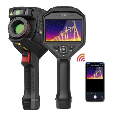 HM-TP73-15SVF/W-G31 | Caméra thermique G31, 384 x 288 px, -20°C à +650°C, écran tactile 4.3'', pointeur laser, WiFi