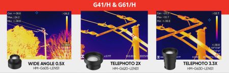 HM-TP76H-25SVF/WG61H | Caméra thermique G61H 640 x 480 px, -20°C à +2000°C écran tactile 4.3'', pointeur laser
