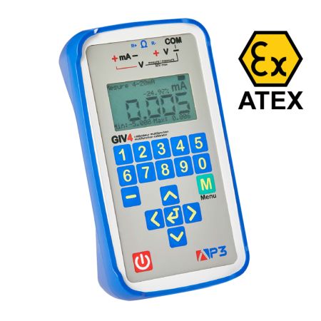 DIS-GIV4-EX | Calibrateur de signaux de process ATEX zone 2, boucle 4-20mA, 0-10V,  simulateur sonde, Certificat étalonnage