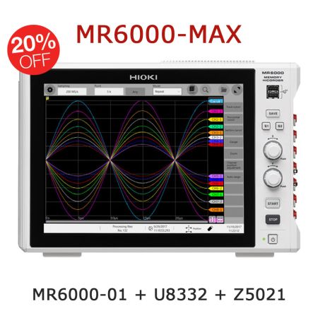 HI-MR6000-MAX | Enregistreur de données Hioki MR6000-01 avec unité SSD 256 Go U8332 et unité alimentation de sondes Z5021