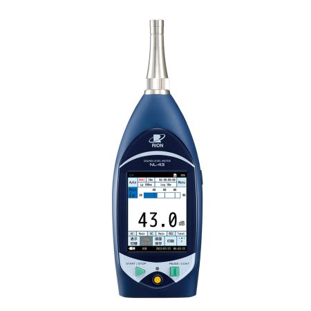 NL-43 | Sonomètre intégrateur classe 2 (20 Hz à 8 kHz), écran tactile couleur, IP54, interface USB-C (Ethernet en option)