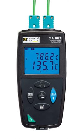 P01654822 | Thermomètre 2 voies à thermo couple (K / J / T / E / E / N / R / S) CA 1822 