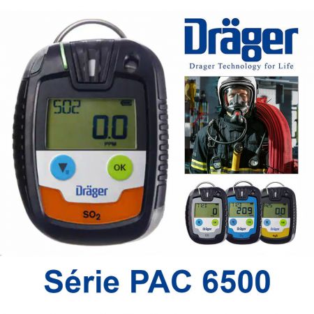 PAC-6500-SERIE | Détecteurs monogaz individuels Drager série PAC-6500, CO, O2, H2S, SO2, certifiés ATEX 