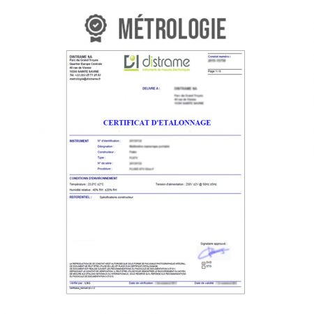 PE-FI9145HT | Certificat d'étalonnage 