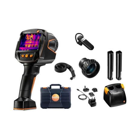 05638830 | Caméra thermique Testo 883-1 KIT, accu supplémentaire et station de charge, objectif std 30°x23° + téléobj. 12°x9°