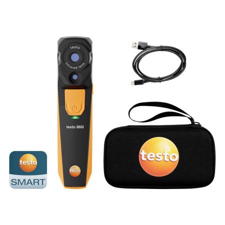 05600860 | Caméra thermique sans fil pour smartphone, à commande simple et affichage via l'App Testo Smart + sacoche + câble