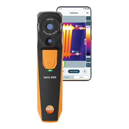 05600860 | Caméra thermique sans fil pour smartphone, à commande simple et affichage via l'App Testo Smart + sacoche + câble