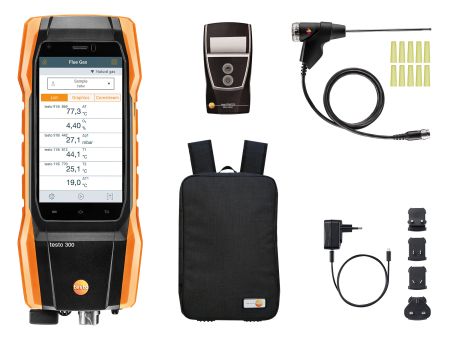 0564300298 | Analyseur de combustion Testo 300 Initial Confort avec imprimante, bluetooth, sac à dos, dilution CO