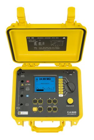 P01139713 | Contrôleur d'isolement graphi- que, 10 TΩ, CA6549, avec ten- sion d'essais programmable 40V-5kV, enreg. données USB