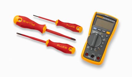 IB117L | Multimètre d'électricien Fluke 117 + kit de démarrage (3 tournevis isolés) 