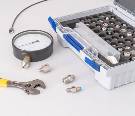 7198 | Kit d'accessoires pour calibrateur de pression 1/4'' BSP 