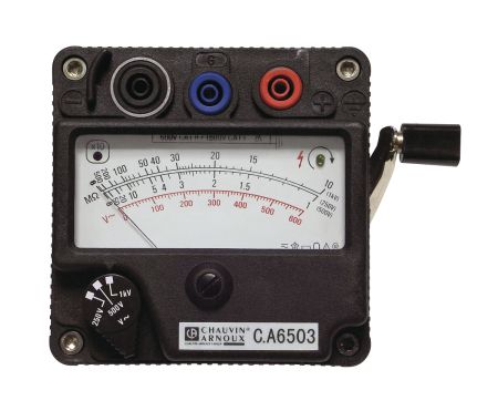 P01132504 | Contrôleur d'isolement 5000 MΩ analogique à magnéto CA 6503, avec tension d'essai 1 000 V 