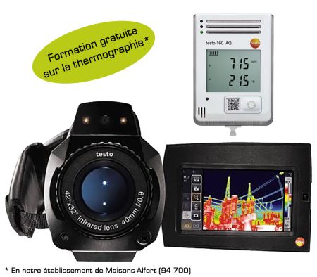 890-1-160-IAQ | Pack caméra thermique Testo 890-1, formation thermographie et enregistreur Testo 160 IAQ 
