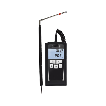 FI382-2 | Thermo-anémomètre à sonde déportée, -30°C à 80°C, fil chaud, sonde coudée à 90° 
