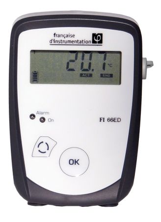 FI66ED | Enregistreur autonome de température -20°C à 70°C et d'humidité, avec afficheur 