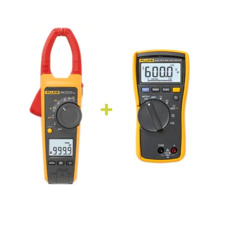 FLK-376-FC/114-KIT | Pack comprenant une pince multimètre 2 500 A compatible Fluke Connect + multimètre numérique portable Fluke 114