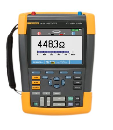 FL190-062/EU/S | Oscilloscope numérique portable ScopeMeter, 2 voies 60 MHz, 10 000 points, avec logiciel et mallette