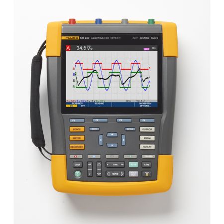 FLUKE-190-504-III | Oscilloscope numérique portable ScopeMeter, 4 voies 500 MHz, entrées flottantes 
