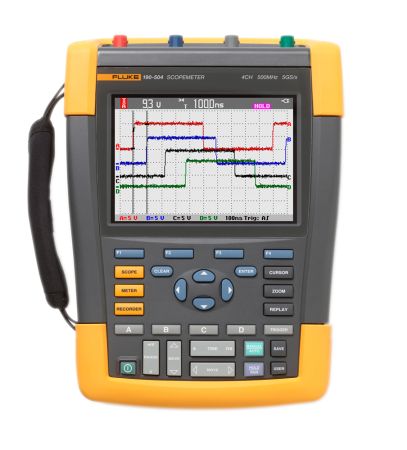 FL190-504/EU | Oscilloscope numérique portable ScopeMeter, 4 voies 500 MHz, 5 Géch/s, 10 000 points