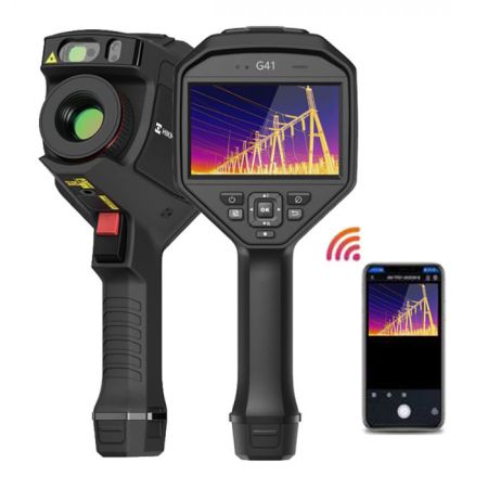 HM-TP74-25SVF/W-G41 | Caméra thermique G41 480 x 360 px, -20°C à +650°C, écran tactile 4.3'', pointeur laser, WiFi