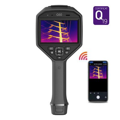 HM-TP76-25SVF/W-G60 | Caméra thermique G60, 640 x 512 px, -20°C à +650°C, écran tactile 4.3'', 50 Hz, pointeur laser, WiFi, Q19