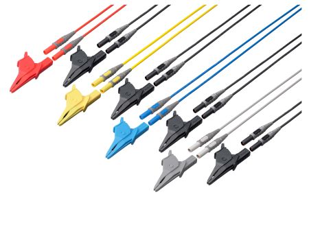 HI-L1000 | Jeu de cordons de tension (1 rouge,1 jaune,1 bleu,1 gris 4 noirs), lg 3 m, 5 pinces crocodile pour PQ3100