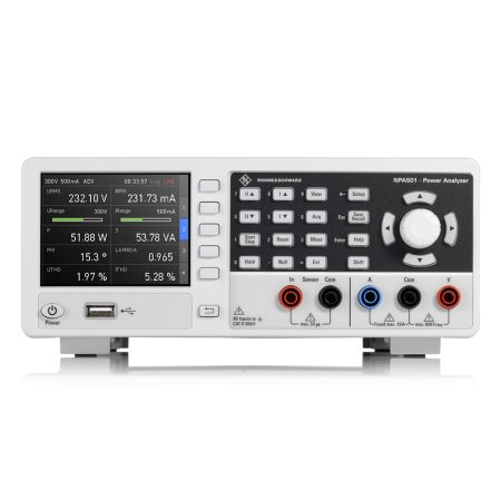 NPA501 | Analyseur de puissances et d'harmoniques DC à 100 kHz, 600 V / 20 A, fonct. étendues, interfaces USB et Ethernet