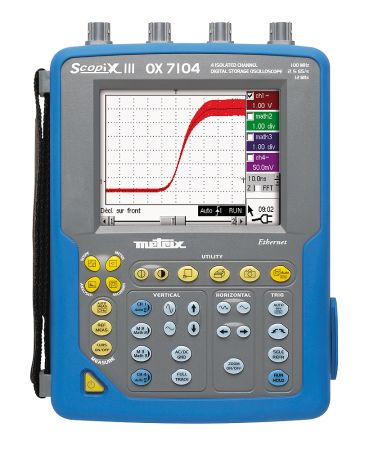 OX7104-CSDK | Oscilloscope numérique portable, 4 voies 100 MHz, 2,5 Géch/s, 2 500 points 