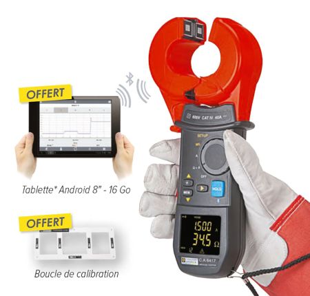 P01299969 | Pack testeur de terre CA 6417 avec tablette Android 8'' et boucle de calibration 