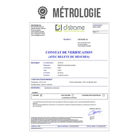 PR-FI9203HT | Constat de vérification avec relevé de mesure 