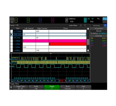 DSOX4AUDIO | Option de déclenchement et d'analyse série audio 