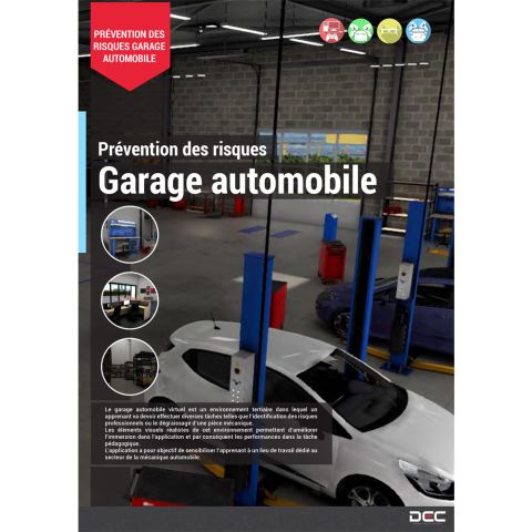 DEC-RV-GARAGE | Formation en r&eacute;alit&eacute; virtuelle &agrave; la pr&eacute;vention des risques dans un garage automobile 